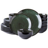 LeRatio Ceramic Dinnerware Sets for 6,Plates and Bowls Sets,Handmade Reactive Glaze Dishes Set,Chip Resistant and Scratch Resistant | Oven&Dishwasher & Microwave Safe-Blue(18PCS)