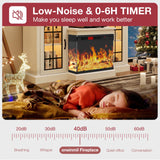 oneinmil 36 Inch 3-Sided Glass Fireplace TV Stand for TVs up to 80", Rustic Media Entertainment Center Console Table with Glass Door Closed Storage, Set of TV Table, White