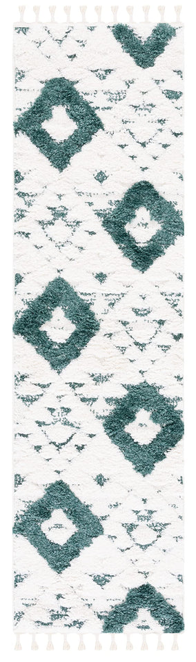 SAFAVIEH Area Rug 8x10 - Moroccan Tassel Shag Collection - Large - Ivory & Brown, Boho Design, Non-Shedding & Easy Cleaning, Plush Pile, Ideal for Living Room, Bedroom, Dining Space (MTS688A)