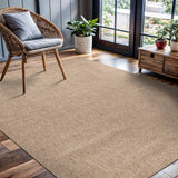 CAMILSON Easy Jute Rug 10x14, Indoor Outdoor Natural Color Fiber Area Rugs for Living Room Patio and Kitchen Rug, Sisal Boho Woven Design, Easy-Cleaning, Washable Outside Carpet Alfombras (10 x 14)