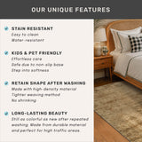 Neutral Living Room Rug - 10x14 Farmhouse Beige Brown Large Area Rug for Dining Room, Bedroom, Low Pile Lightweight Washable