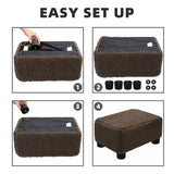 CAROLMADE Small Foot Stool Ottoman Footstool with Legs Under Desk Footrest for Living Room Bedroom and Office, Soft Ivory White