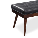 POLY & BARK Napa 72" Apartment Sofa – Italian-Tanned Full-Grain Pure-Aniline or Semi-Aniline Leather, Feather-Down Cushioning, Kiln-Dried Solid Wood Frame, Walnut Legs - Cognac Tan