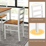 POWERSTONE Dining Table Set for 4, Kitchen Table Chairs Set of 4 with Rubber Wood Legs, Farmhouse 5 Piece Dining Table Set Solid Wood for Kitchen Dining Room Dinner (Brown)