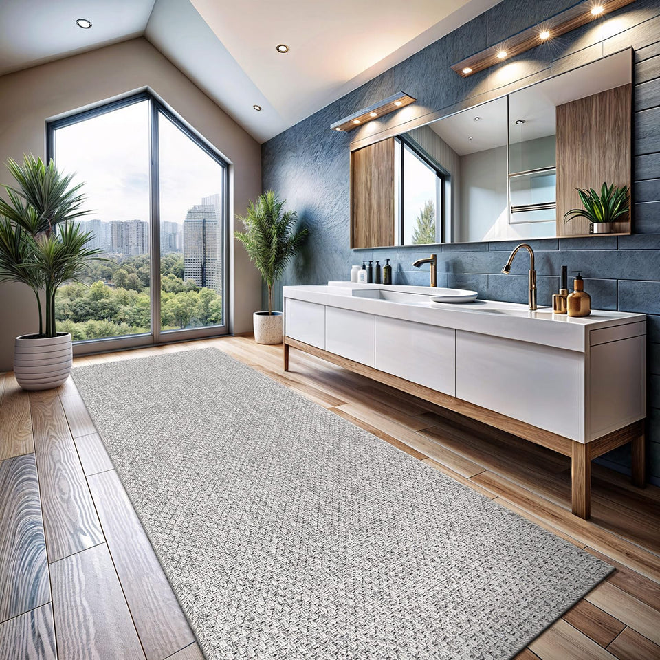 CAMILSON Easy Jute Rug 10x14, Indoor Outdoor Natural Color Fiber Area Rugs for Living Room Patio and Kitchen Rug Herringbone Woven Design Easy-Cleaning Washable Outside Carpet Alfombras 10 x 14