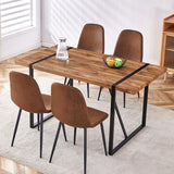 MUUOKY Dining Table Set for 4, Modern 55'' Wood Dinette Table Set for 4 with Fabric Dining Chairs,Table and Chairs Set of 4,Ideal for Kitchen Dining Room