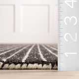 Rugs USA 8'6" x 11'6" Melrose Checked Wool Indoor Area Rug, Contemporary Farmhouse Cream for Living Room, Bedroom, Office, Entryway, Hallway