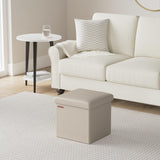 SONGMICS MAZIE Collection - 43 Inches Folding Storage Ottoman Bench, Ottoman with Storage, Foot Rest Stool, Load 660 lb, for Living Room, Synthetic Leather, Black ULSF701