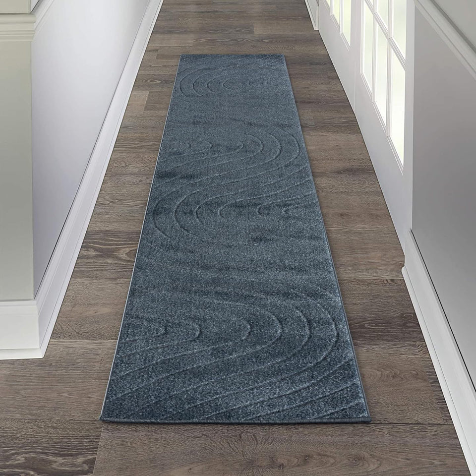 LUXE WEAVERS Modern Geometric Wave Cream 9x12 Area Rug