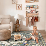 TOPRUUG Washable Oriental Area Rug - 12x15 Rugs for Living Room Soft Carpet for Bedroom Waterproof Floral Distressed Indoor Stain Resistant Non-Shedding Floor Carpets (Green, 12x15)