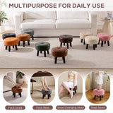 oakvivo 13in Small Foot Stool Ottoman, Round Faux Leather Foot Rest for Couch, Under Desk Pouf Footstool Footrest with Non-Skid Rubber Legs for Ling Room, Bedroom, 13''L x 13''W x 10.2''H, Green