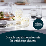 Libbey Ascent Tumbler and Rocks Drinking Glasses Set of 16, Glass Drinking Glasses with Curvature, Versatile Glassware Set for Parties and More