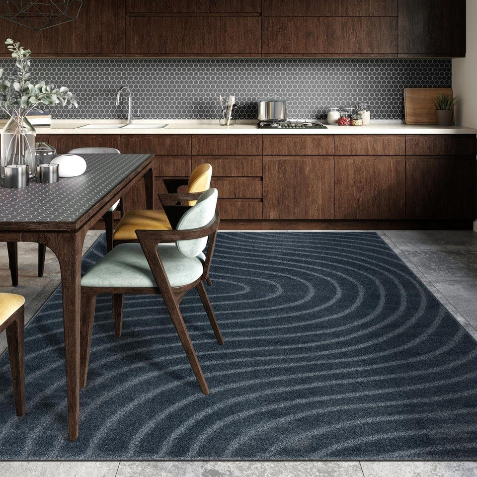 LUXE WEAVERS Modern Geometric Wave Cream 9x12 Area Rug