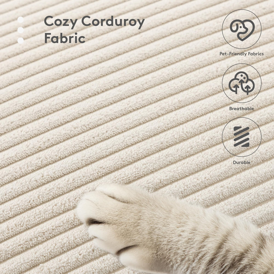 ROWHY 150'' Modular Sectional Sofa Cloud Couch, Corner Sofa Big Comfy Corduroy Oversized L Shaped Couch with 4 Pillows, Chaise, Ottoman, Deep Seat Couches for Living Room Office, Dark Grey