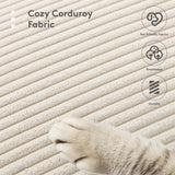 ROWHY 150'' Modular Sectional Sofa Cloud Couch, Corner Sofa Big Comfy Corduroy Oversized L Shaped Couch with 4 Pillows, Chaise, Ottoman, Deep Seat Couches for Living Room Office, Dark Grey