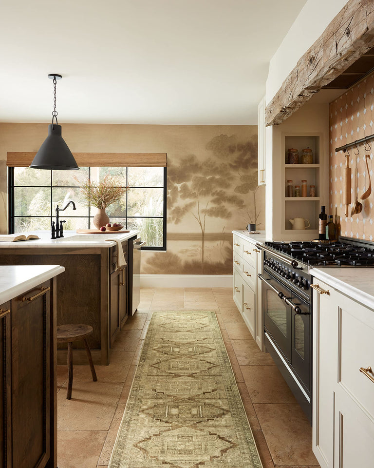 Loloi Magnolia Home by Joanna Gaines Sinclair Collection SIN-01 Pebble/Taupe 8'-6" x 11'-6", .25" Pile Height, Machine Washable, Area Rug