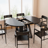 43.3in-59in Extendable Round Dining Table for 4-8,Modern Kitchen Oval Dining Table with Removable Leaves Space Saving,Wood Base with Storage Shelf for Kitchen Living Room (Walnut)