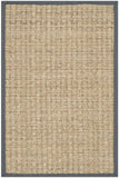 SAFAVIEH Area Rug 8x10 - Natural Fiber Collection - Large - Natural & Beige, Seagrass, Basketweave Pattern (NF114A)