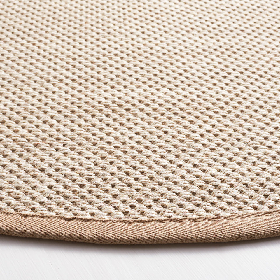 SAFAVIEH Area Rug 8x10 - Natural Fiber Collection - Large - Marble & Beige, Sisal, Woven Design with Border (NF143C)