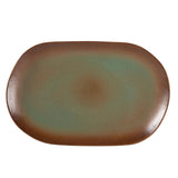 Bloomhouse Santorini Mist Double Bowl Terracotta Reactive Glaze Plates and Bowls Dinnerware Set - Amber, Service for Four (16pcs)