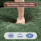 Ihanherry 146" U-Shaped Modern Sofa Modular Sectional Cloud Couch with 2 Ottoman, 6-Seat Chenille Deep Seat Sofa with 6 Pillows for Living Room, Bedroom and Apartment, Grey