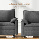 Vesgantti 142" U Shaped Sectional Couch, Comfy Cloud Modular Sectional Sofa with 2 Ottoman Deep Seat Chenille Modern Cloud Sofa, Modular Sofas for Living Room, Bedroom and Apartment, Beige