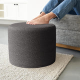 ZICOTO Beautiful Boucle Pouf Ottoman and Foot Rest - Elevate Your Living Room Decor with Lightweight Comfort and Charm - A Round Modern Foam Filled Foot Stool Perfect to Rest Your Feet