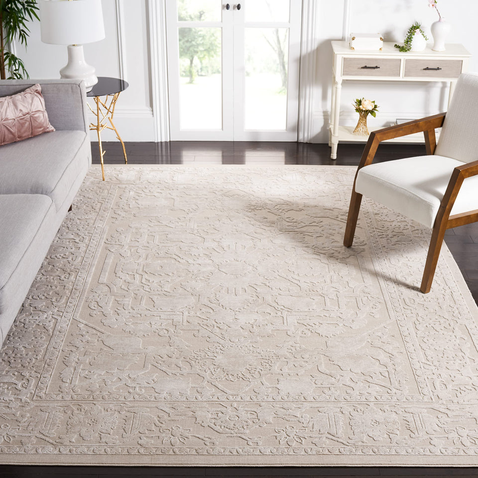 SAFAVIEH Area Rug 9x12 - Reflection Collection - Large - Cream & Ivory, Non-Shedding & Easy Cleaning, Ideal for Living Room, Bedroom, Dining Space (RFT665D)