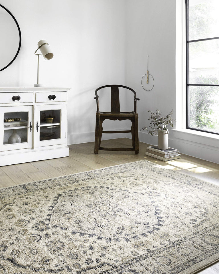 Loloi Teagan Collection TEA-03 Ivory/Sand 9'-9" x 13'-6" Area Rug, Large, Soft Neutral Rug, High-Traffic for Living Room, Bedroom, Home Office, Dining Area