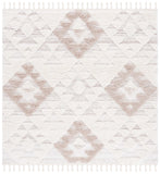 SAFAVIEH Area Rug 8x10 - Moroccan Tassel Shag Collection - Large - Ivory & Brown, Boho Design, Non-Shedding & Easy Cleaning, Plush Pile, Ideal for Living Room, Bedroom, Dining Space (MTS688A)