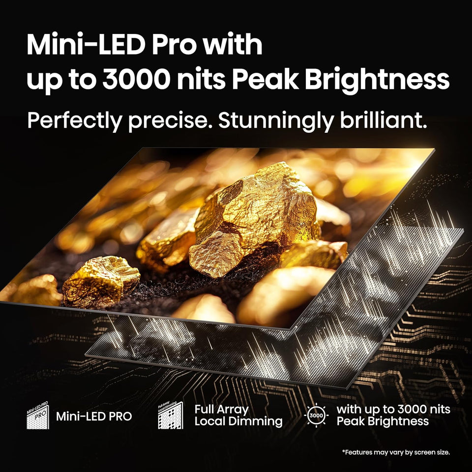 Hisense 55" U7 Mini-LED ULED 4K UHD Best Premium Gaming Google Smart TV (55U75QG, 2025 Model) - QLED, Native 165Hz, VRR 288, Up to 3000 Nits, HDR10+, Dolby Vision IQ · Atmos, IMAX Enhanced, 2.1.2 Ch