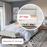 nuLOOM 8x11 Ansley Moroccan Tassel Area Rug, Light Grey, High-Low Textured Bohemian Design, Plush High Pile, Stain Resistant, For Bedroom, Living Room, Hallway, Entryway