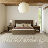 Rugs USA 8'6" x 11'6" Melrose Checked Wool Indoor Area Rug, Contemporary Farmhouse Cream for Living Room, Bedroom, Office, Entryway, Hallway