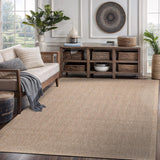 CAMILSON Easy Jute Rug 10x14, Indoor Outdoor Natural Color Fiber Area Rugs for Living Room Patio and Kitchen Rug, Sisal Boho Woven Design, Easy-Cleaning, Washable Outside Carpet Alfombras (10 x 14)