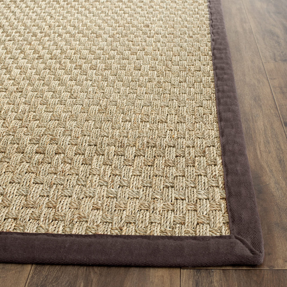 SAFAVIEH Area Rug 8x10 - Natural Fiber Collection - Large - Natural & Beige, Seagrass, Basketweave Pattern (NF114A)