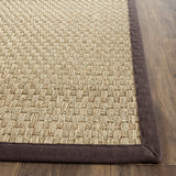 SAFAVIEH Area Rug 8x10 - Natural Fiber Collection - Large - Natural & Beige, Seagrass, Basketweave Pattern (NF114A)