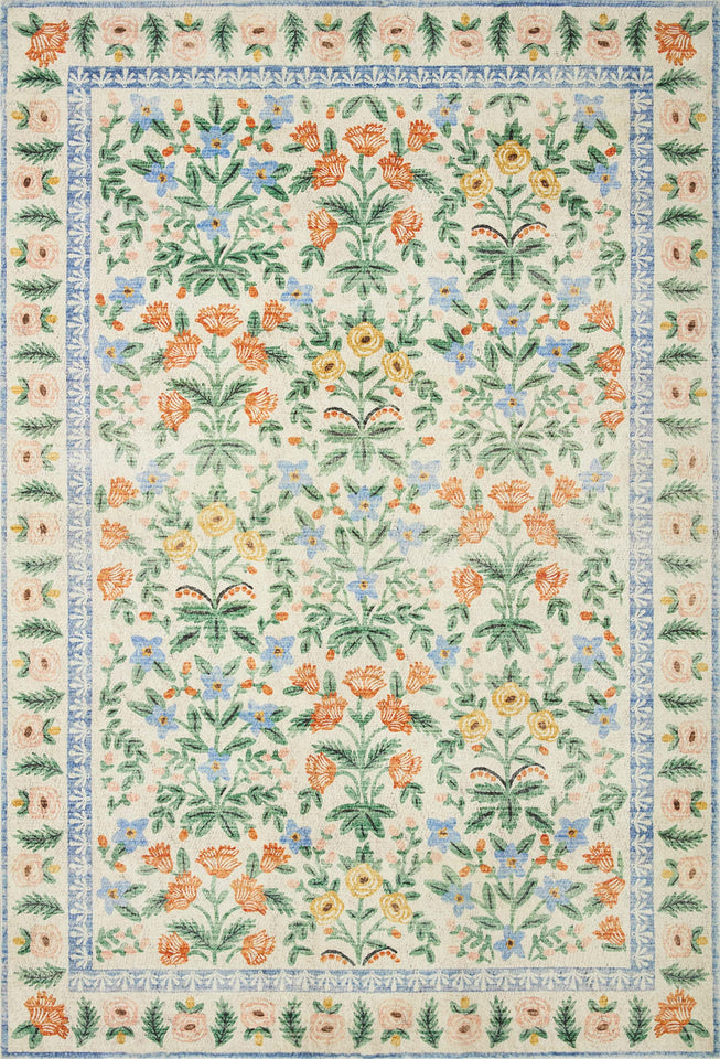 Loloi Rifle Paper Co. Eden Collection EDE-02 Mughal Garden Cream 7'-6" x 9'-6" Area Rug