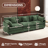 Ihanherry 146" U-Shaped Modern Sofa Modular Sectional Cloud Couch with 2 Ottoman, 6-Seat Chenille Deep Seat Sofa with 6 Pillows for Living Room, Bedroom and Apartment, Grey