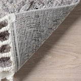 nuLOOM 8x11 Ansley Moroccan Tassel Area Rug, Light Grey, High-Low Textured Bohemian Design, Plush High Pile, Stain Resistant, For Bedroom, Living Room, Hallway, Entryway