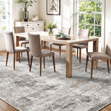12x15 Area Rug for Living Room – Large Modern Neutral Abstract Thin Washable Carpet, Soft Low Pile Non-Slip Stain-Resistant for Bedroom Dining Room Home Office (Beige Grey)