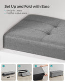 SONGMICS Storage Ottoman Bench, Foldable Foot Rest with Legs, 15 x 43 x 15.7 Inches, End of Bed Bench, Storage Chest, Load up to 660 lb, for Living Room, Bedroom, Entryway, Ink Black ULSF018B01