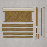 Bme Vivian 14 Inch Deluxe Bed Frame with Headboard, Rustic & Scandinavian Style with Solid Acacia Wood, No Box Spring Needed, 12 Strong Wood Slat Support, Easy Assembly, King, Rustic Golden Brown