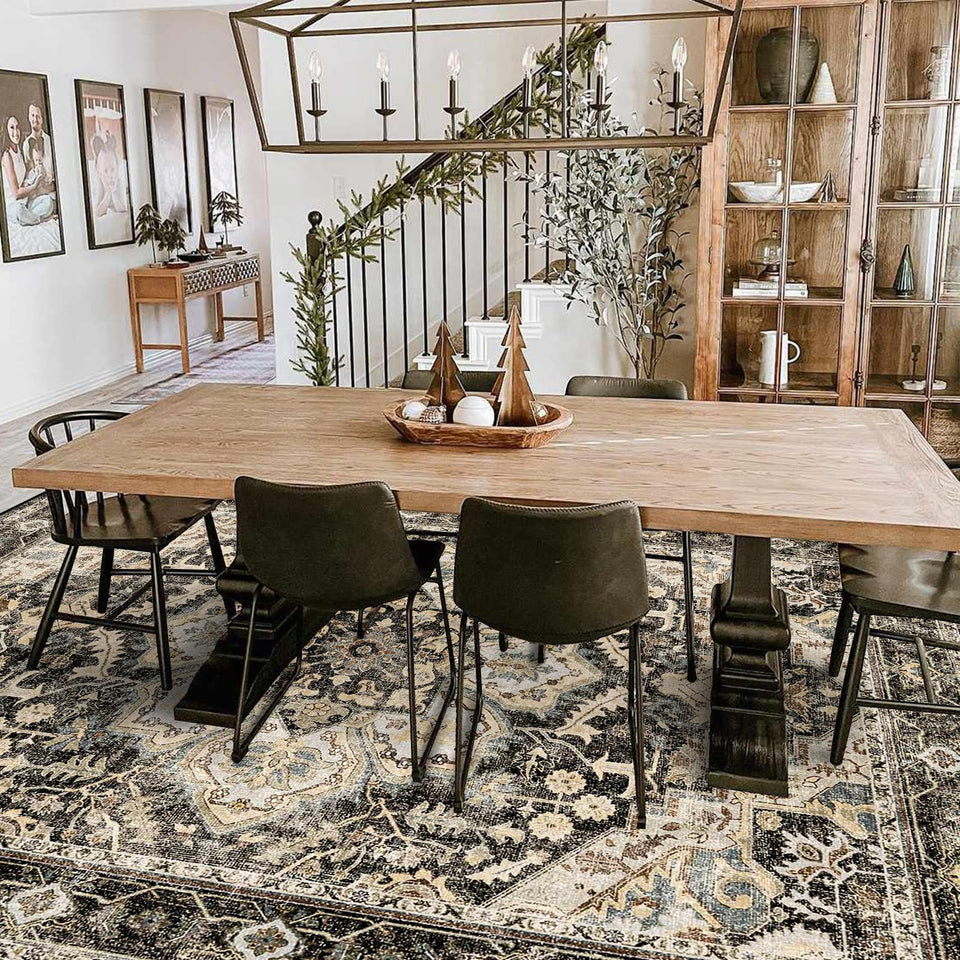 TOPRUUG Washable Oriental Area Rug - 12x15 Rugs for Living Room Soft Carpet for Bedroom Waterproof Floral Distressed Indoor Stain Resistant Non-Shedding Floor Carpets (Green, 12x15)