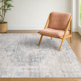 Neutral Living Room Rug - 10x14 Farmhouse Beige Brown Large Area Rug for Dining Room, Bedroom, Low Pile Lightweight Washable