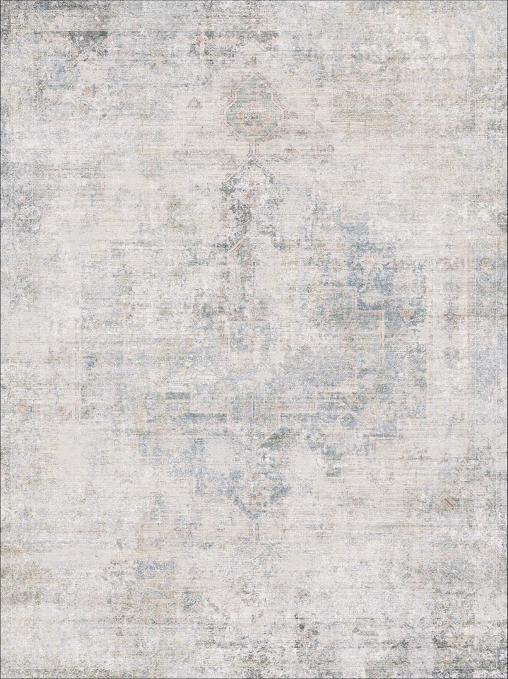 Neutral Living Room Rug - 10x14 Farmhouse Beige Brown Large Area Rug for Dining Room, Bedroom, Low Pile Lightweight Washable