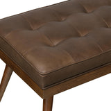 POLY & BARK Napa 72" Apartment Sofa – Italian-Tanned Full-Grain Pure-Aniline or Semi-Aniline Leather, Feather-Down Cushioning, Kiln-Dried Solid Wood Frame, Walnut Legs - Cognac Tan