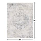 Neutral Living Room Rug - 10x14 Farmhouse Beige Brown Large Area Rug for Dining Room, Bedroom, Low Pile Lightweight Washable