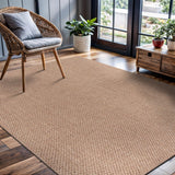 CAMILSON Easy Jute Rug 10x14, Indoor Outdoor Natural Color Fiber Area Rugs for Living Room Patio and Kitchen Rug, Sisal Boho Woven Design, Easy-Cleaning, Washable Outside Carpet Alfombras (10 x 14)