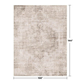 Neutral Living Room Rug - 10x14 Farmhouse Beige Brown Large Area Rug for Dining Room, Bedroom, Low Pile Lightweight Washable