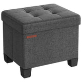 SONGMICS 15 Inches Cube Storage Ottoman, Bedroom Bench with Storage, Foot Stool with Feet, Holds Up to 660 lb, Dark Gray ULSF14GYZ